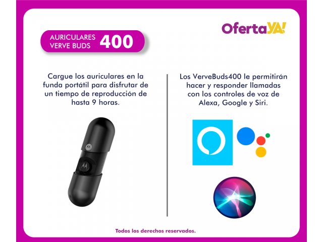 Auriculares motorola verve fashion buds 400